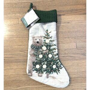 Rachel Ashwell THE FARMHOUSE BEAR CHRISTMAS TREE Stocking 22 INCH NWT